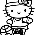 Hello Kitty jugando baloncesto