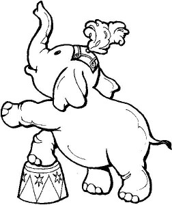Dibujo para colorear de un elefante
