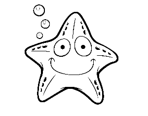 Dibujo para colorear de una estrella marina